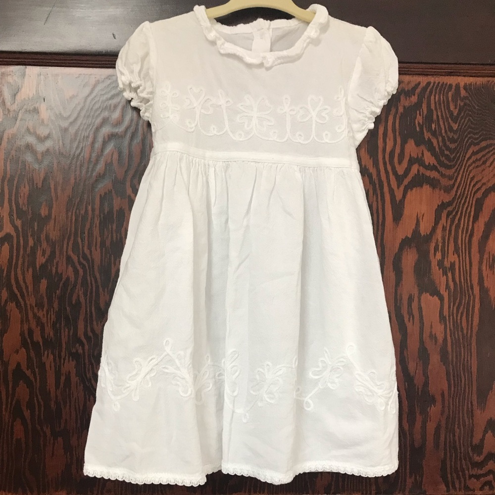 Girls 3T white cotton dress - so sweet!